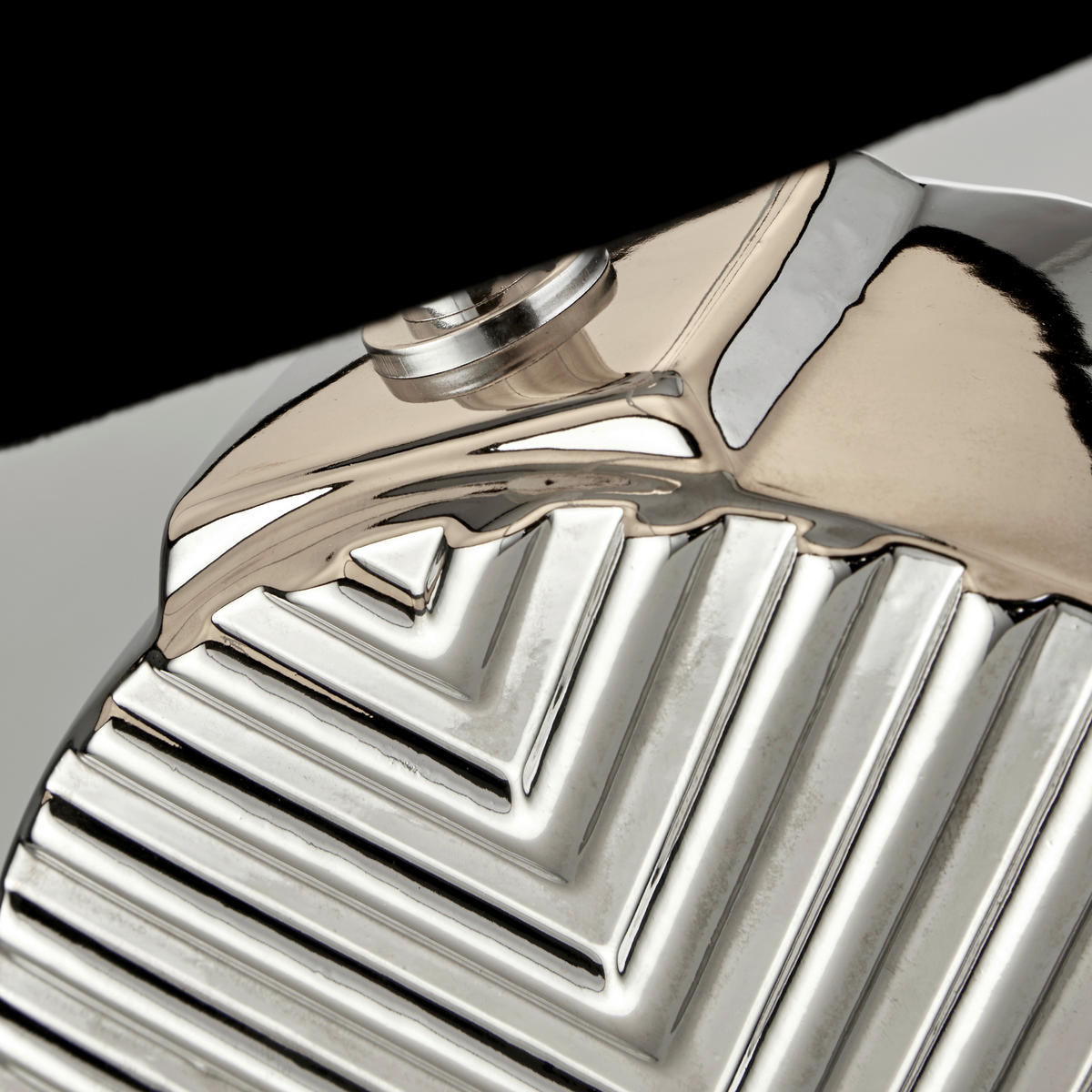 LED-TISCHLEUCHTE Chrome Base 18,5/29/32 cm   - Chromfarben/Schwarz, MODERN, Leder/Keramik (18,5/29/32cm) - Searchlight