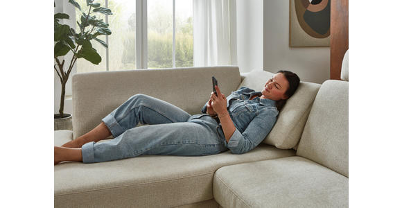 ECKSOFA Beige Chenille  - Beige/Schwarz, Design, Textil/Metall (182/239cm) - Valnatura