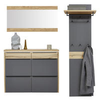 GARDEROBE 3-teilig  in 200/200/32 cm  - Eichefarben/Grau, Design, Holz/Holzwerkstoff (200/200/32cm) - Dieter Knoll