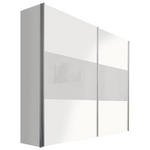 SCHWEBETÜRENSCHRANK 2-türig Weiß, Hellgrau  - Hellgrau/Alufarben, Design, Glas/Holzwerkstoff (200/216/68cm) - Hom`in