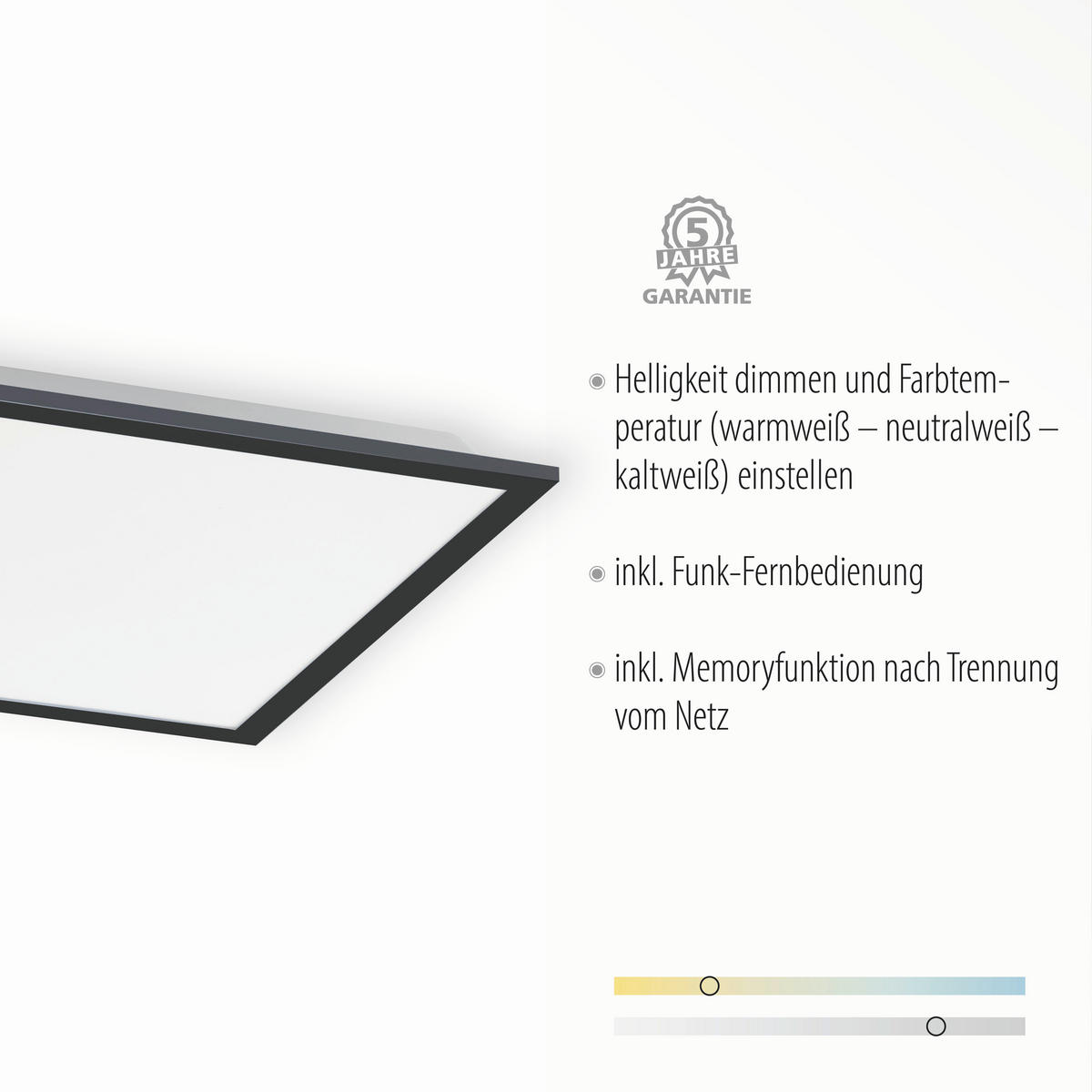 LED-DECKENLEUCHTE 44,5/44,5/7 cm   - Schwarz, Basics, Kunststoff/Metall (44,5/44,5/7cm)