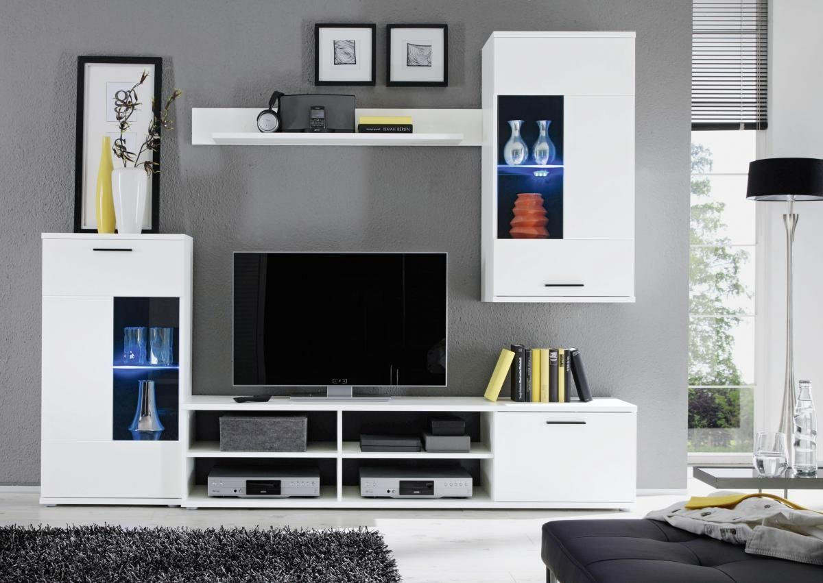 REGAL ZA DNEVNI BORAVAK bela   - bela/antracit, Dizajnerski, staklo/drvo (230/185/38cm) - Carryhome