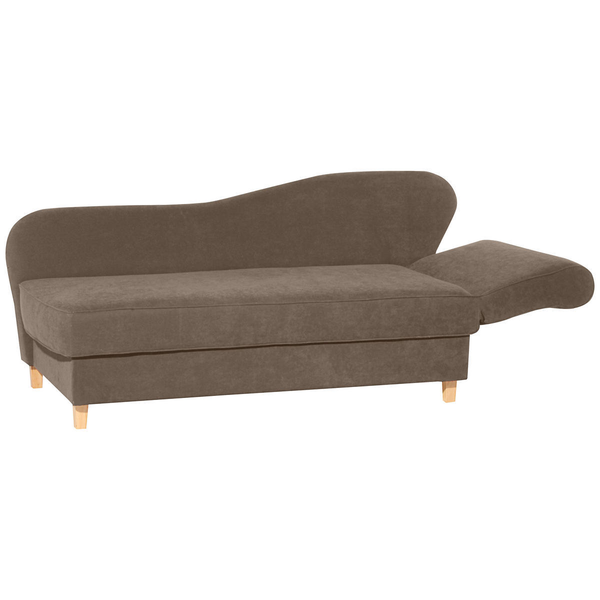 RÉCAMIERE in Velours Sahara  - Hellbraun/Buchefarben, Design, Holz/Textil (190/88/82cm) - Max Winzer