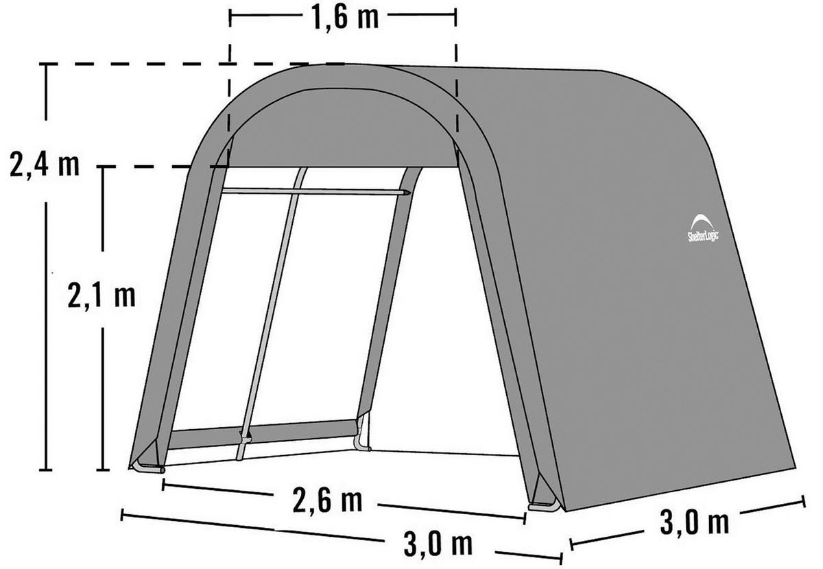 ZELTGARAGE 300/240/300 cm  - Grau, Basics, Kunststoff (300/240/300cm) - Ambia Garden