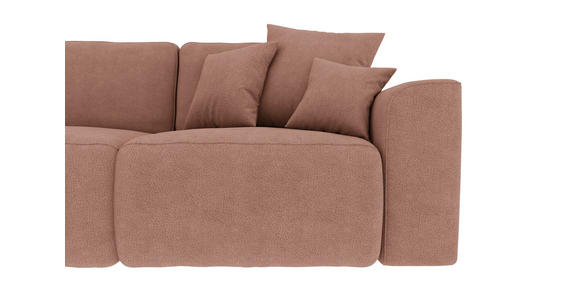 ECKSOFA Taupe Lederlook - Taupe/Chromfarben, KONVENTIONELL, Kunststoff/Textil (195/293cm) - Carryhome