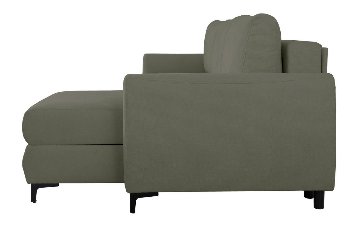 ECKSOFA Moli Grün Mikrofaser  - Schwarz/Grün, Design, Textil/Metall (236/148cm) - MID.YOU