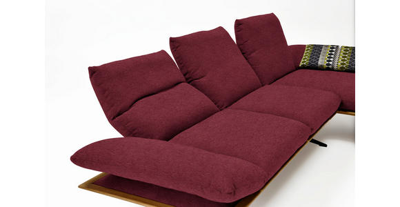 ECKSOFA in Flachgewebe Bordeaux  - Bordeaux/Schwarz, Design, Holz/Textil (314/159cm) - Dieter Knoll