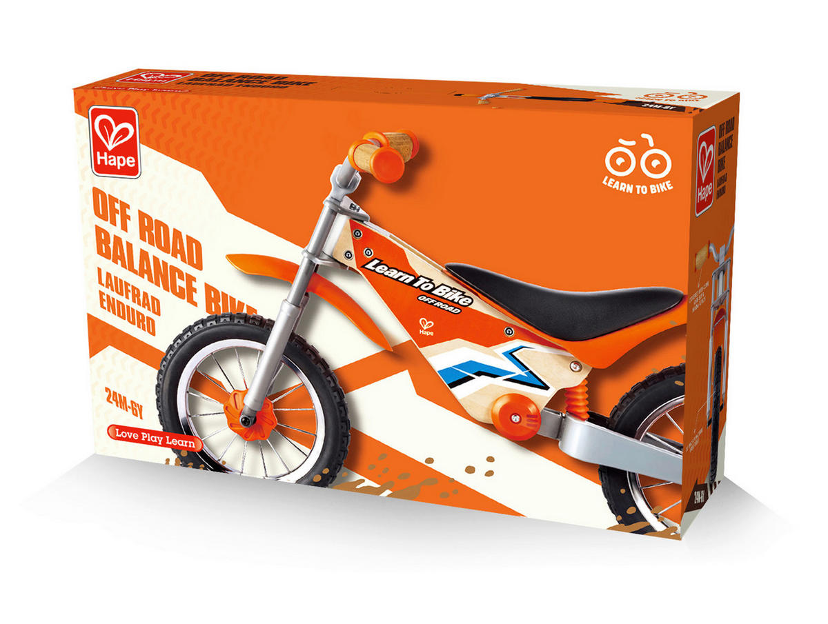 LAUFRAD  - Orange, Basics, Holz (90/55/43cm) - Hape