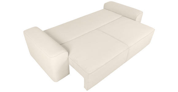 SCHLAFSOFA  mit Rücken echt, Armteil links, Armteil rechts Cord Creme  - Creme/Schwarz, Design, Kunststoff/Textil (261/95/108cm) - Xora