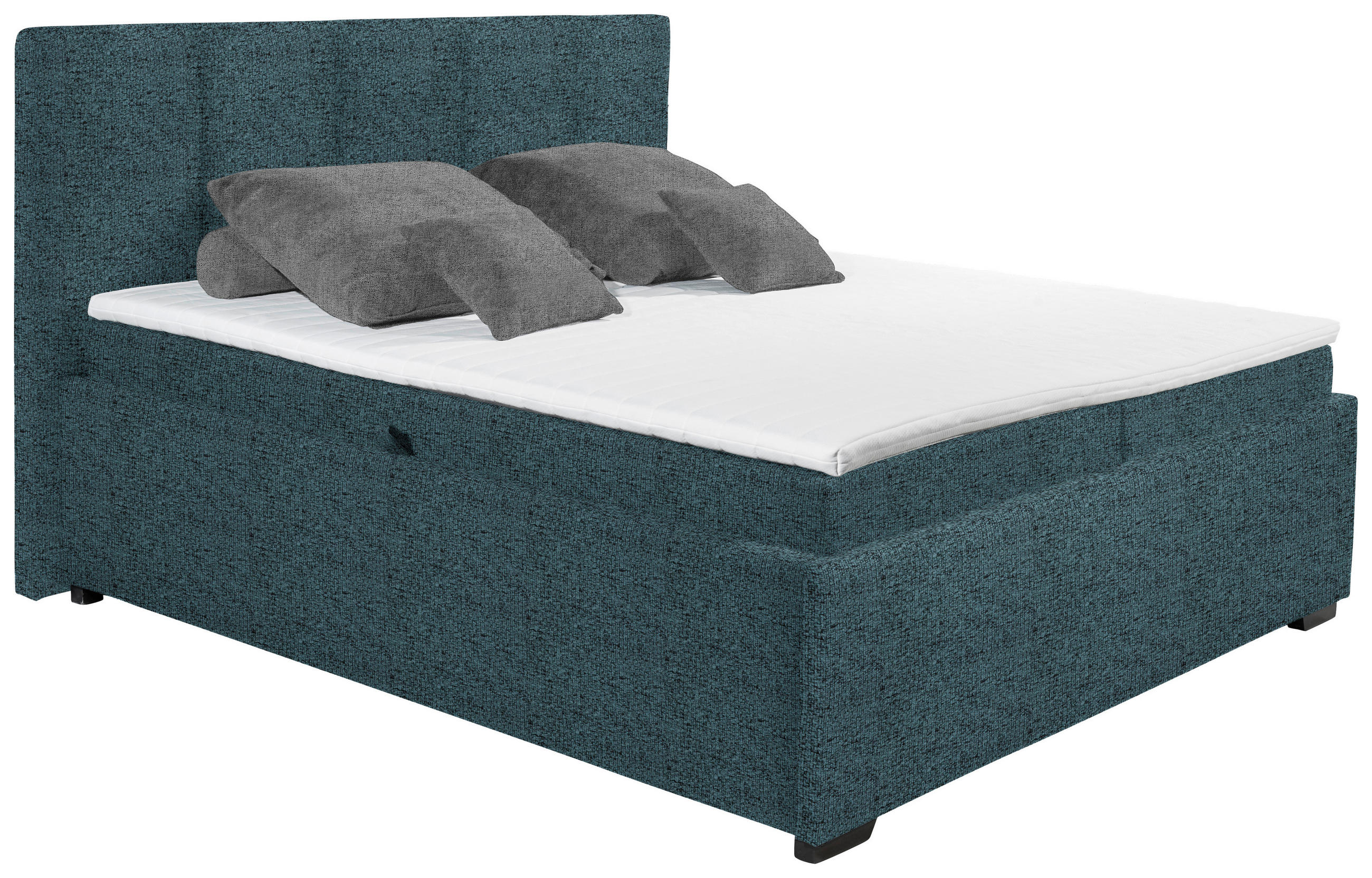 POLSTERBETT Matratze, Bettkasten, Topper Blau 180/200 cm  - Blau/Graphitfarben, KONVENTIONELL, Kunststoff/Textil (180/200cm) - Esposa