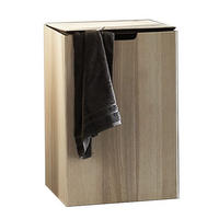 WÄSCHEKORB - Eschefarben, Holz/Textil (42/63,5/42cm) - Valdera