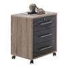 ROLLCONTAINER Sonoma Eiche, Anthrazit Hochglanz  - Edelstahlfarben/Anthrazit Hochglanz, MODERN, Holzwerkstoff/Kunststoff (44/58/40cm) - MID.YOU
