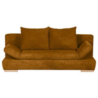 SCHLAFSOFA  mit Liegefunktion, Rücken echt Cord Currygelb  - Currygelb/Naturfarben, KONVENTIONELL, Holz/Textil (200/75/92cm) - home24