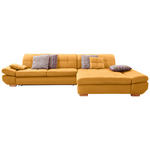 WOHNLANDSCHAFT in Mikrofaser Gelb  - Eichefarben/Gelb, Natur, Holz/Textil (341/204cm) - Xora