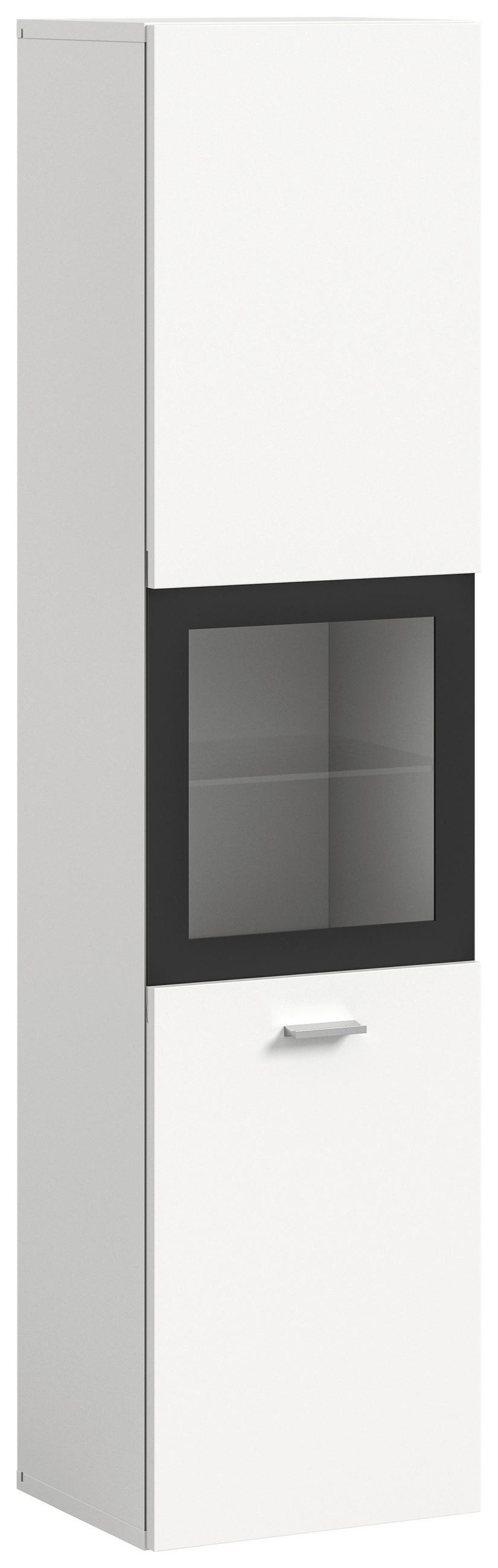 MIDISCHRANK 30/125/29 cm  - Silberfarben/Weiß, MODERN, Glas/Holzwerkstoff (30/125/29cm) - MID.YOU