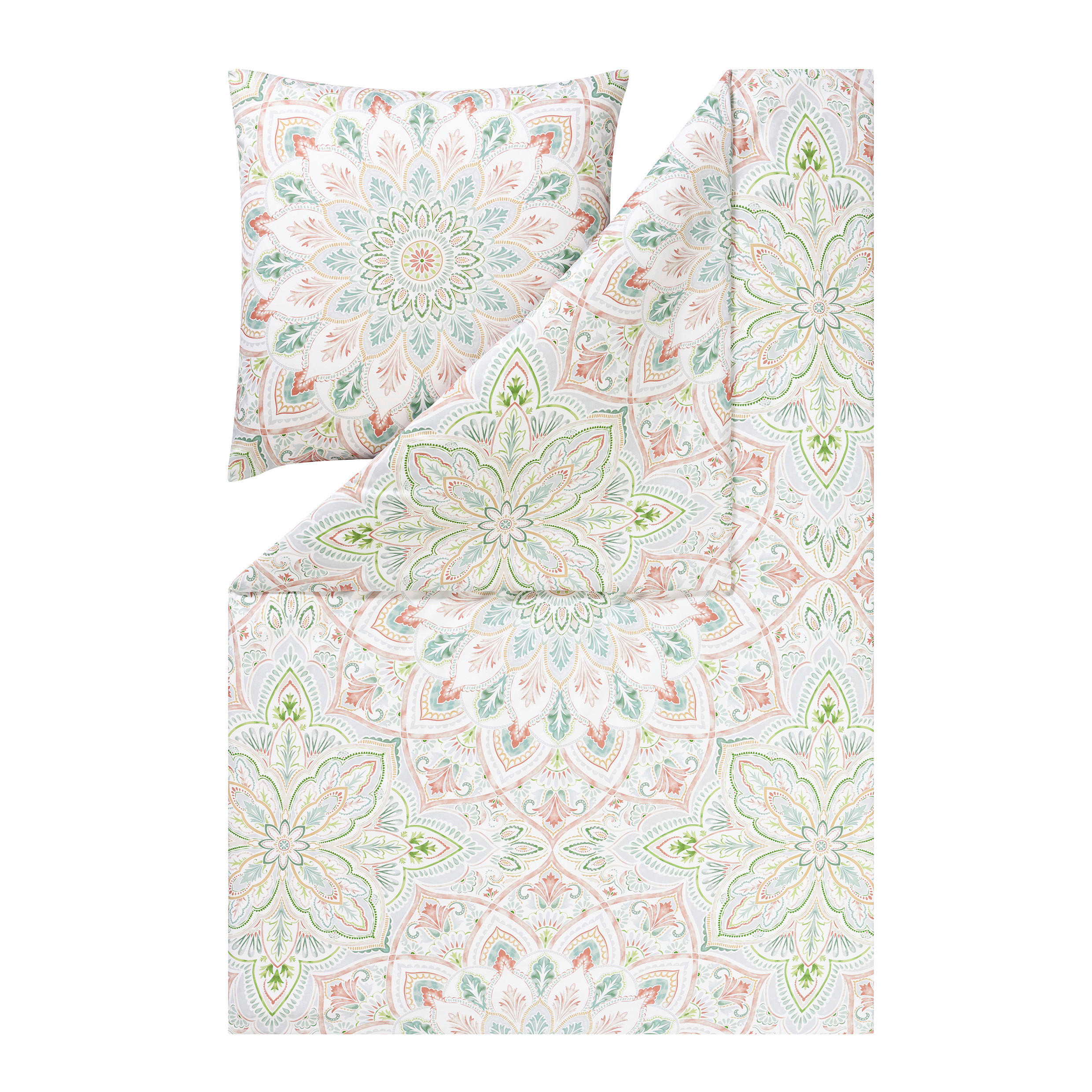 BETTWÄSCHE NatürlichEstella Makosatin 155/220 cm  - Grün, Design, Textil (155/220cm) - Estella