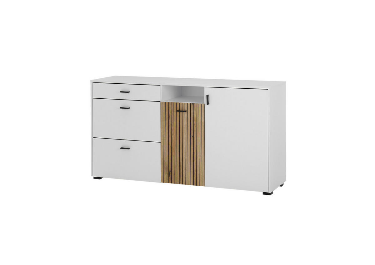 SIDEBOARD  in  - Eichefarben/Schwarz, Design, Holzwerkstoff/Kunststoff (150cm) - MID.YOU