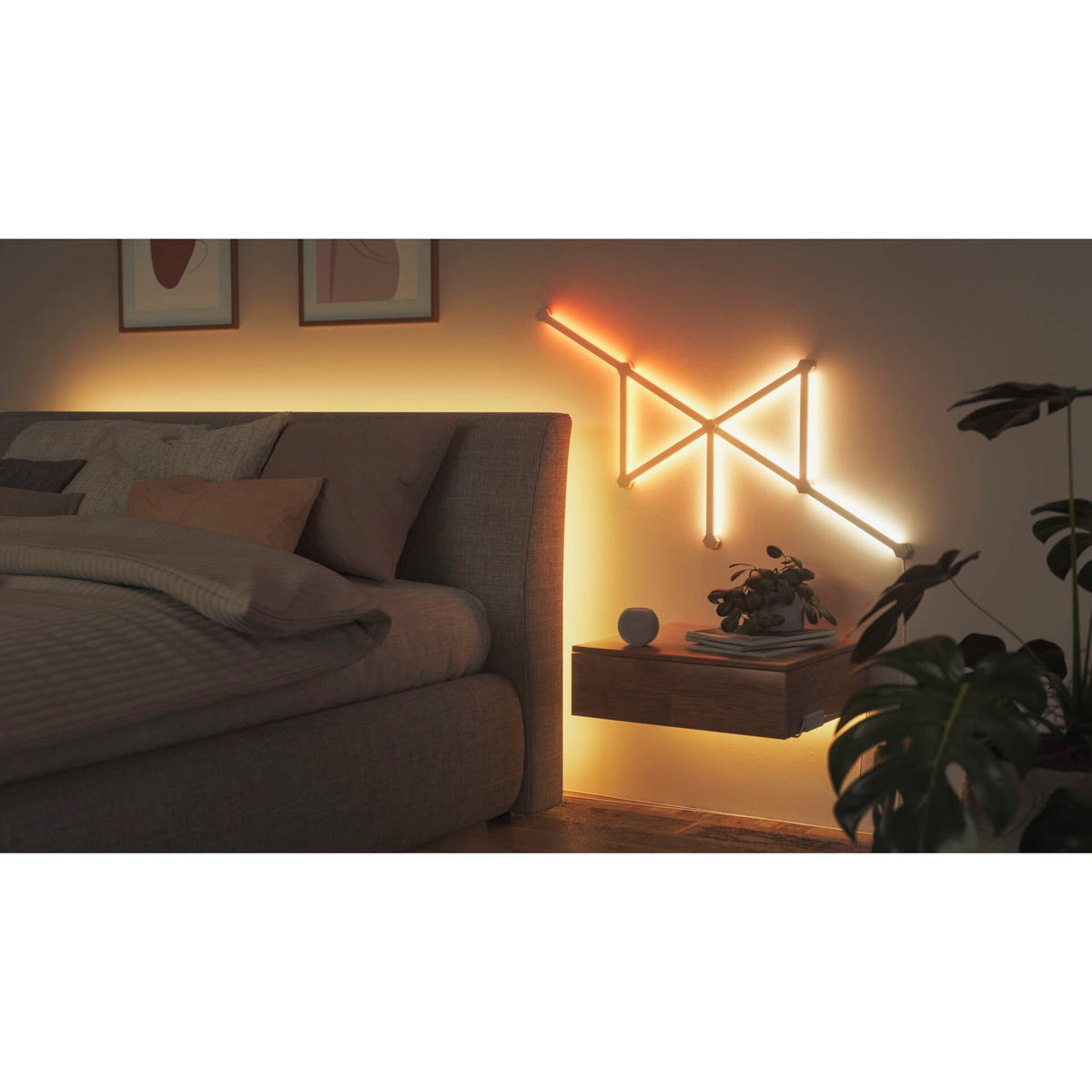 NANOLEAF LINES 9ER SET NANOLEAF 28/0,8/2 cm   - Weiß, Basics, Kunststoff (28/0,8/2cm) - P & B