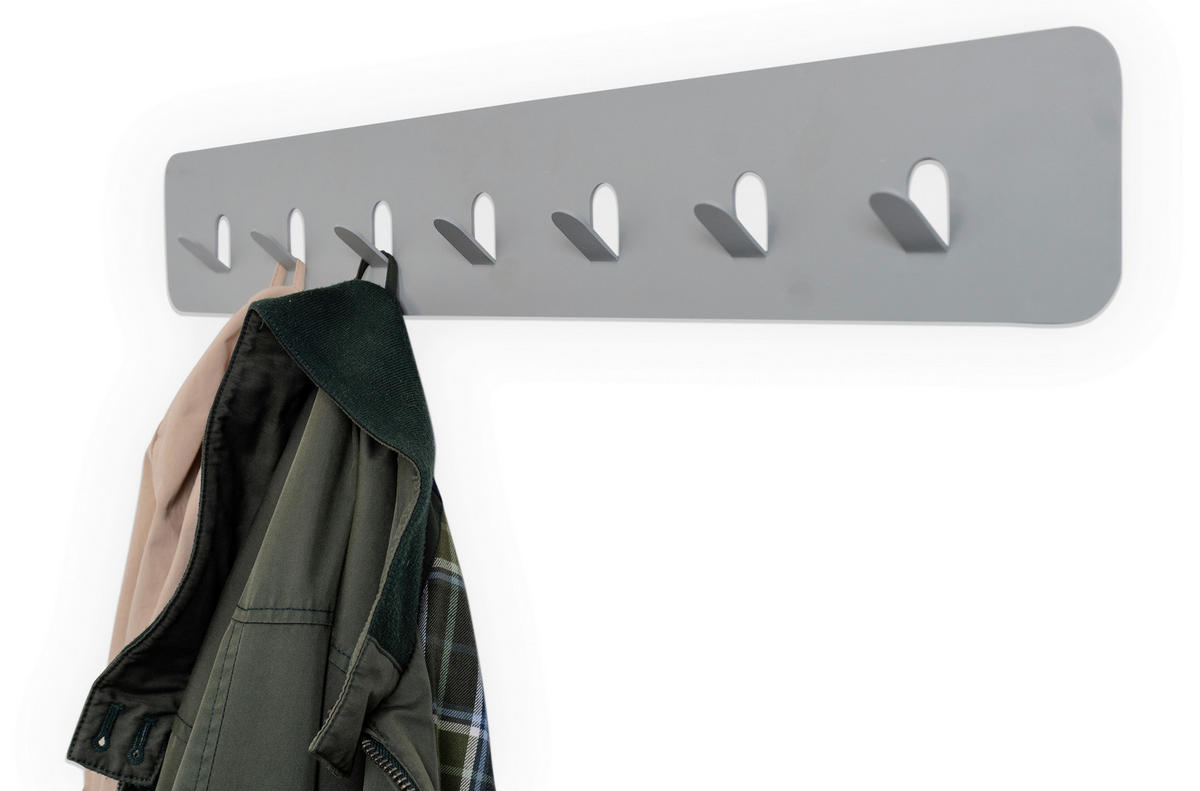HAKENLEISTE  in Grau  - Grau, Design, Metall (70/10/3cm) - Xora