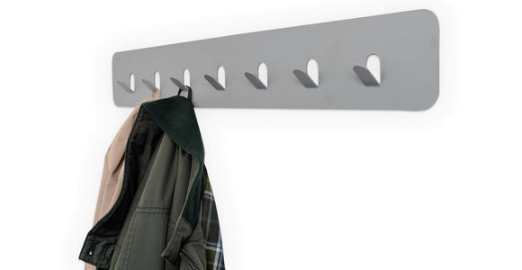 HAKENLEISTE in Grau - Grau, Design, Metall (70/10/3cm) - Xora