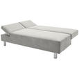 SCHLAFSOFA Flachgewebe Hellgrau  - Chromfarben/Hellgrau, Design, Holz/Textil (205/77-93/99cm) - Novel