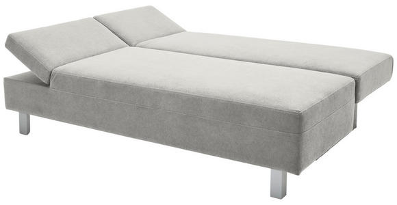 SCHLAFSOFA Flachgewebe Hellgrau - Chromfarben/Hellgrau, Design, Holz/Textil (205/77-93/99cm) - Novel