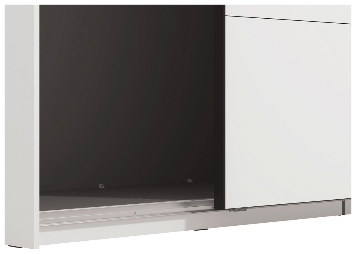 SKRIŇA S POS. DVER. – HOR.VED, 245/217,5/61 cm - čierna/biela, Basics, kov/kompozitné drevo (245/217,5/61cm) - Xora