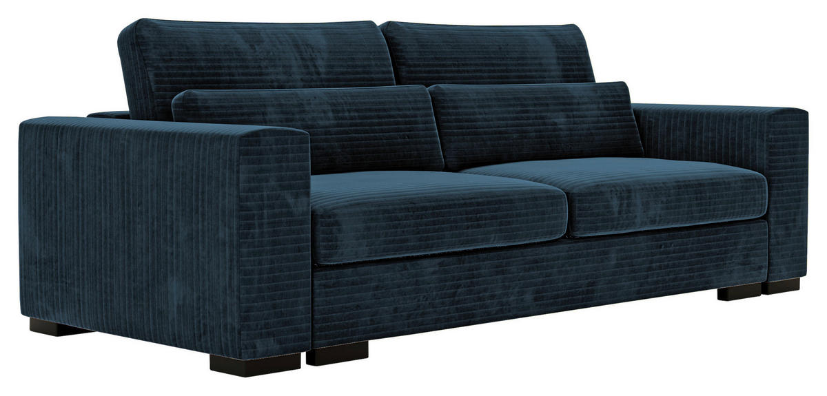 SCHLAFSOFA Flachgewebe Dunkelblau  - Schwarz/Dunkelblau, KONVENTIONELL, Kunststoff/Textil (236/78/114cm) - Carryhome