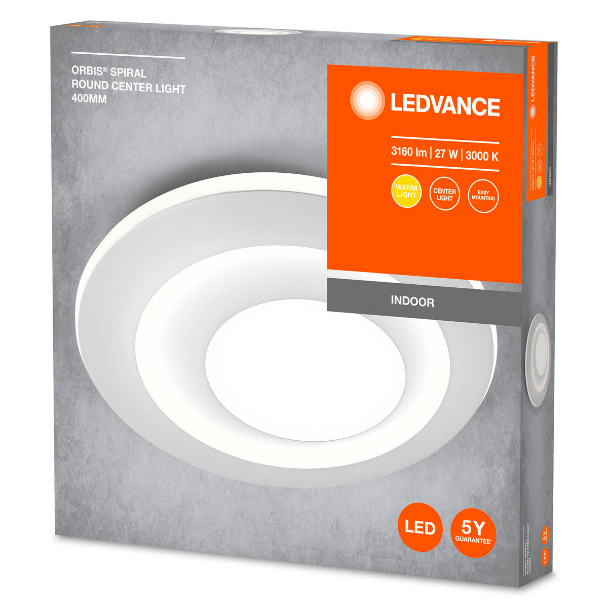 LED-DECKENLEUCHTE Orbis Spiral Main and Side Light 40/5 cm   - Weiß, Design, Metall (40/5cm) - Ledvance