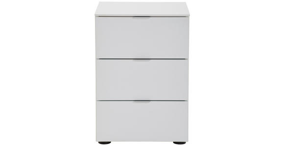 NACHTSCHRANK 40/58/40 cm - Weiß Hochglanz/Alufarben, MODERN, Holzwerkstoff/Kunststoff (40/58/40cm) - Moderano