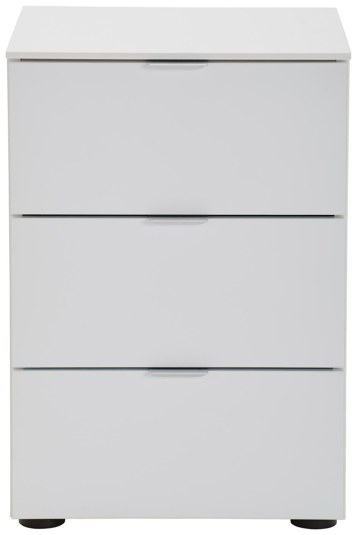 NACHTSCHRANK 40/58/40 cm  - Weiß Hochglanz/Alufarben, MODERN, Holzwerkstoff/Kunststoff (40/58/40cm) - Moderano