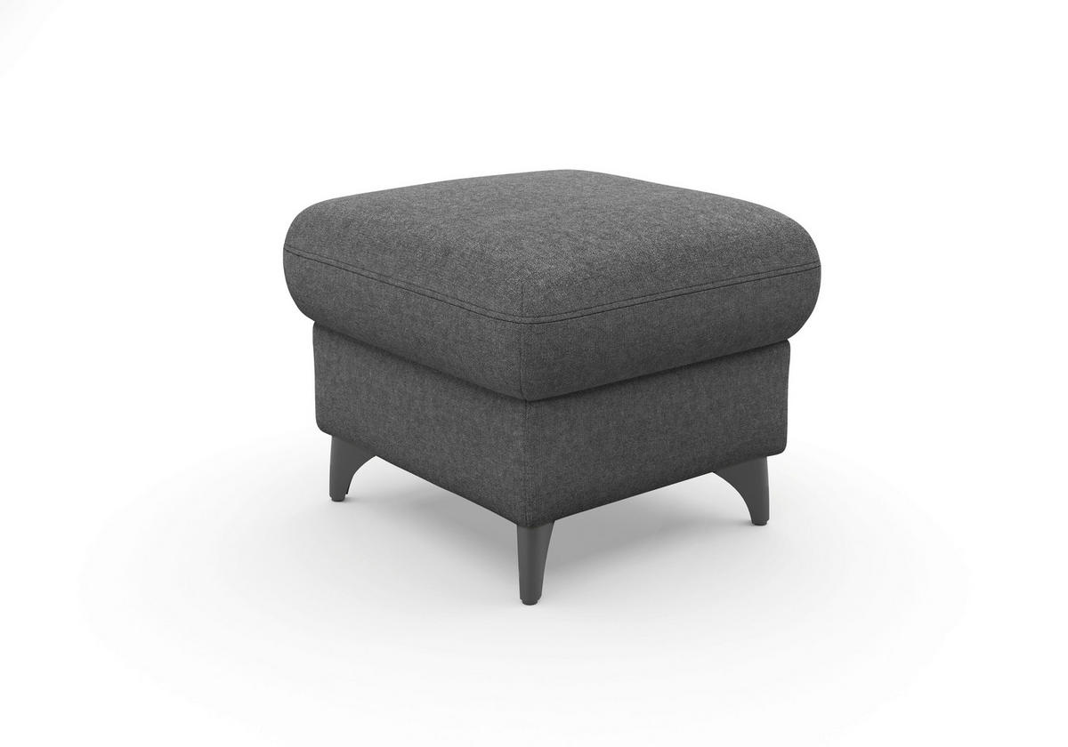 HOCKER in Textil Dunkelgrau  - Dunkelgrau/Schwarz, KONVENTIONELL, Textil/Metall (58/48/58cm) - Sit & More
