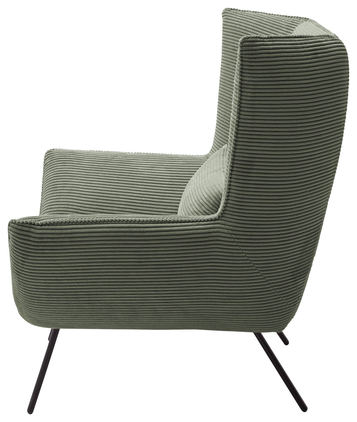 SESSEL in Cord Grün  - Schwarz/Grün, Design, Textil/Metall (90/112/94cm) - Pure Home Lifestyle