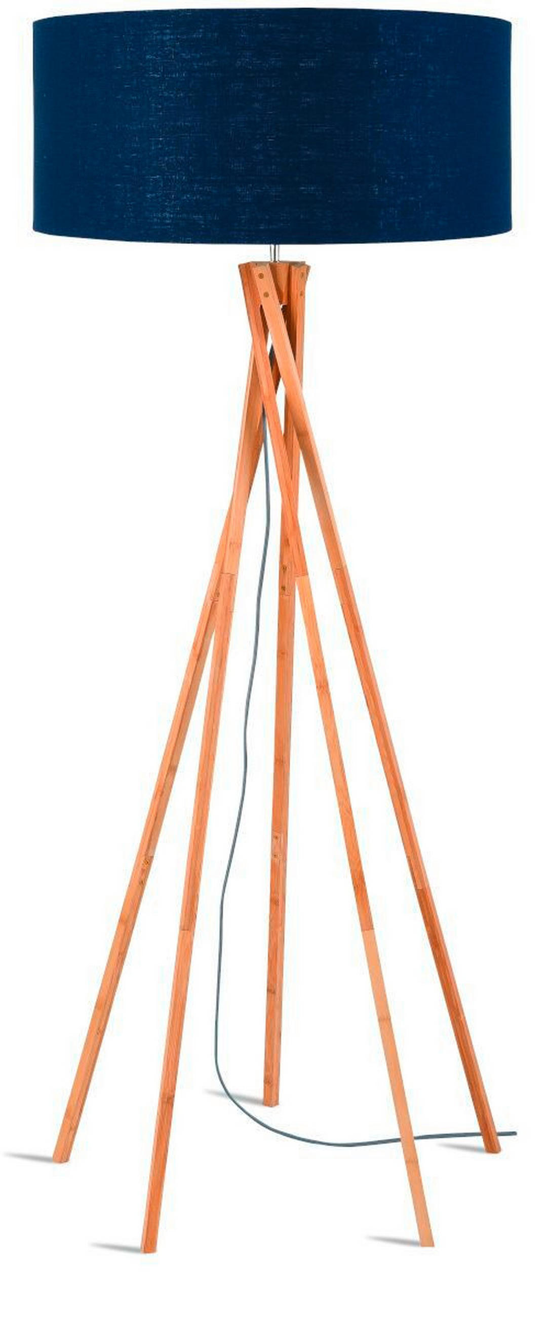 STEHLEUCHTE 60/60/160 cm    - Blau/Naturfarben, Trend (60/60/160cm) - Good & Mojo