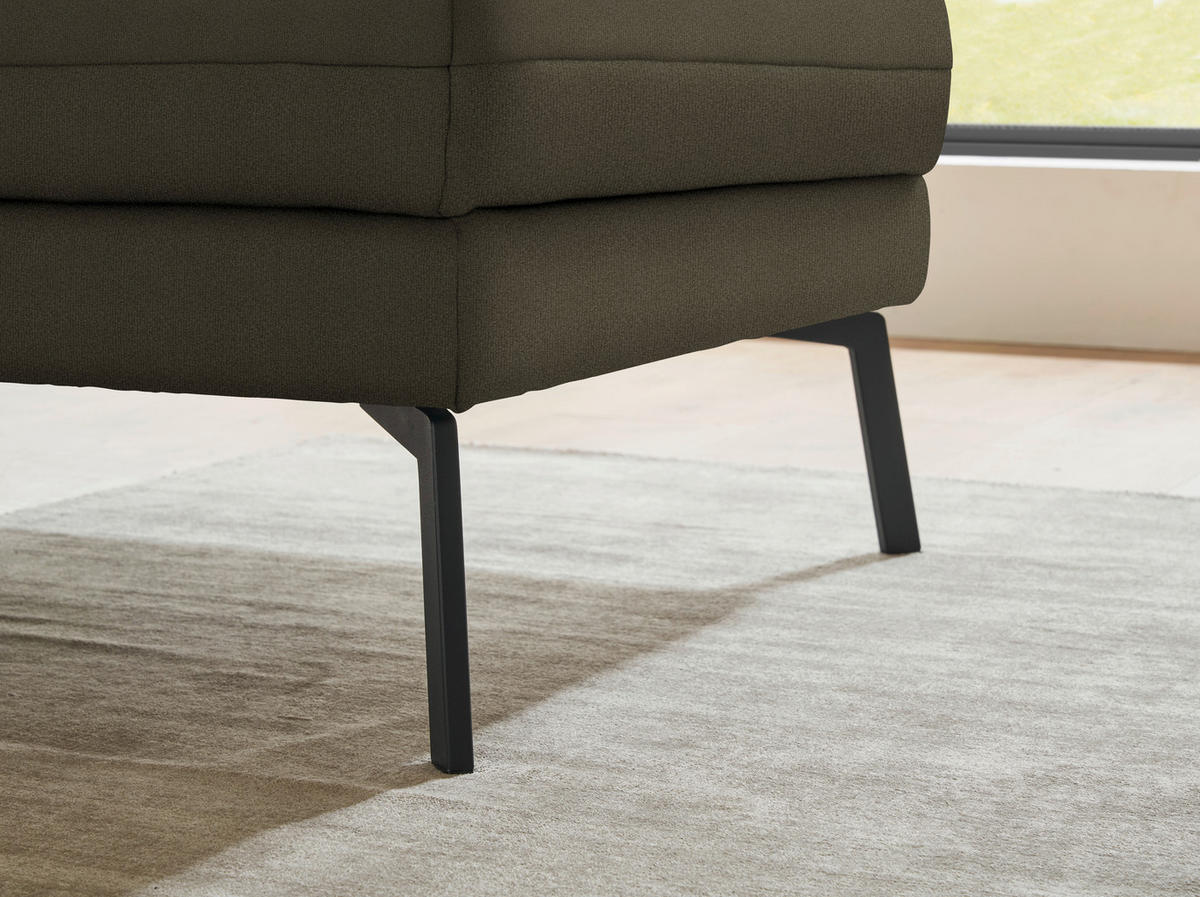ECKSOFA  in Flachgewebe Dunkelgrün  255-365/175-224 cm  - Dunkelgrün/Schwarz, Design, Textil/Metall (255-365/175-224cm) - Dieter Knoll
