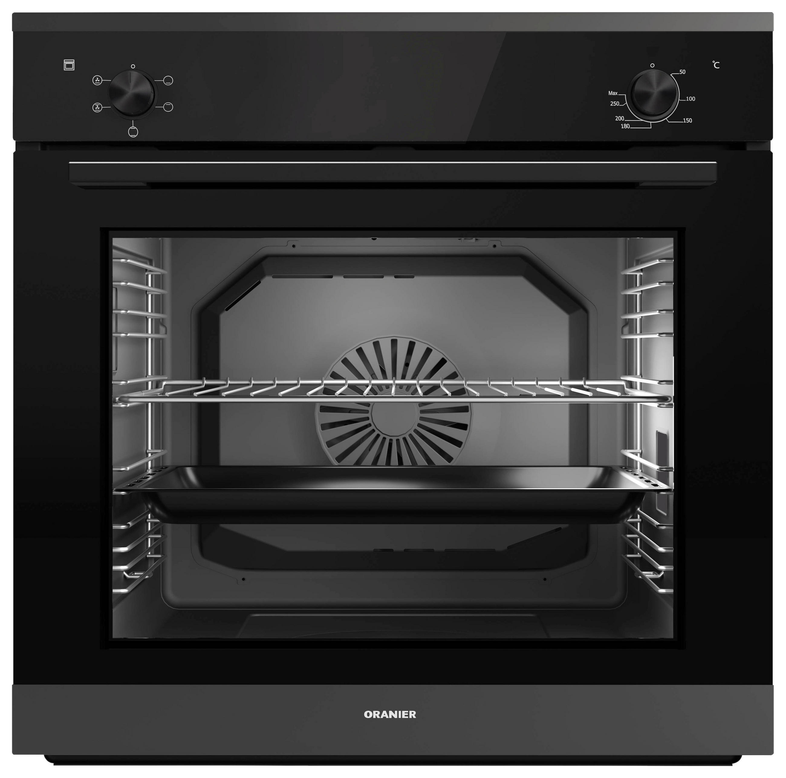 EINBAUBACKOFEN EBS220  - Schwarz, Basics, Glas/Metall (59,6/59,5/56,9cm) - Oranier