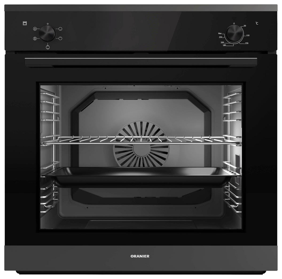 EINBAUBACKOFEN EBS220  - Schwarz, Basics, Glas/Metall (59,6/59,5/56,9cm) - Oranier