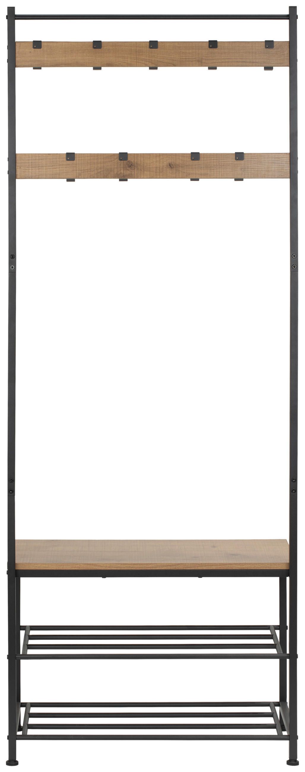 GARDEROBE  in 70/175/33 cm  - Schwarz/Naturfarben, MODERN, Holzwerkstoff/Metall (70/175/33cm) - PBJ