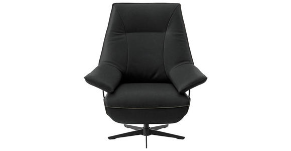 RELAXSESSEL in Leder Schwarz  - Beige/Schwarz, Design, Leder/Metall (92/79/82cm) - Dieter Knoll