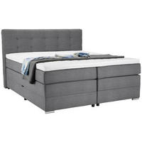 BOXSPRINGBETT 180/200 cm  in Hellgrau  - Silberfarben/Hellgrau, KONVENTIONELL, Holz/Holzwerkstoff (180/200cm) - Moderano
