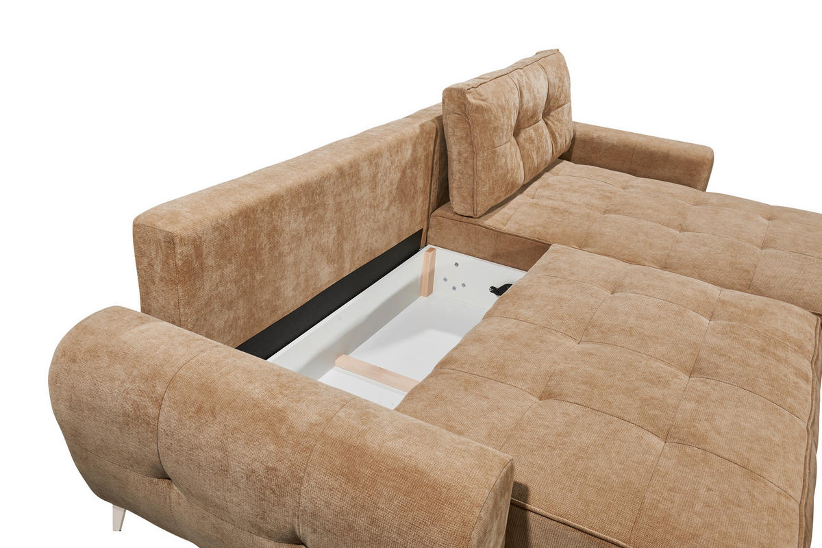 ECKSOFA Webstoff Braun  - Kaschmir/Braun, Modern, Kunststoff/Textil (284/191cm) - MID.YOU