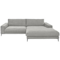 ECKSOFA  in Feincord Hellgrau  293/207 cm  - Hellgrau/Schwarz, Design, Textil/Metall (293/207cm) - Dieter Knoll