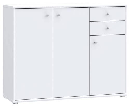KOMMODE 108,8/85,5/34,8 cm  in Weiß  - Alufarben/Weiß, Design, Holzwerkstoff (108,8/85,5/34,8cm)