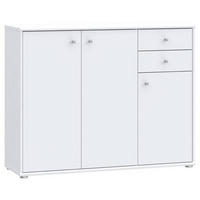 KOMMODE 108,8/85,5/34,8 cm  in Weiss  - Weiss/Alufarben, Design, Holzwerkstoff (108,8/85,5/34,8cm)
