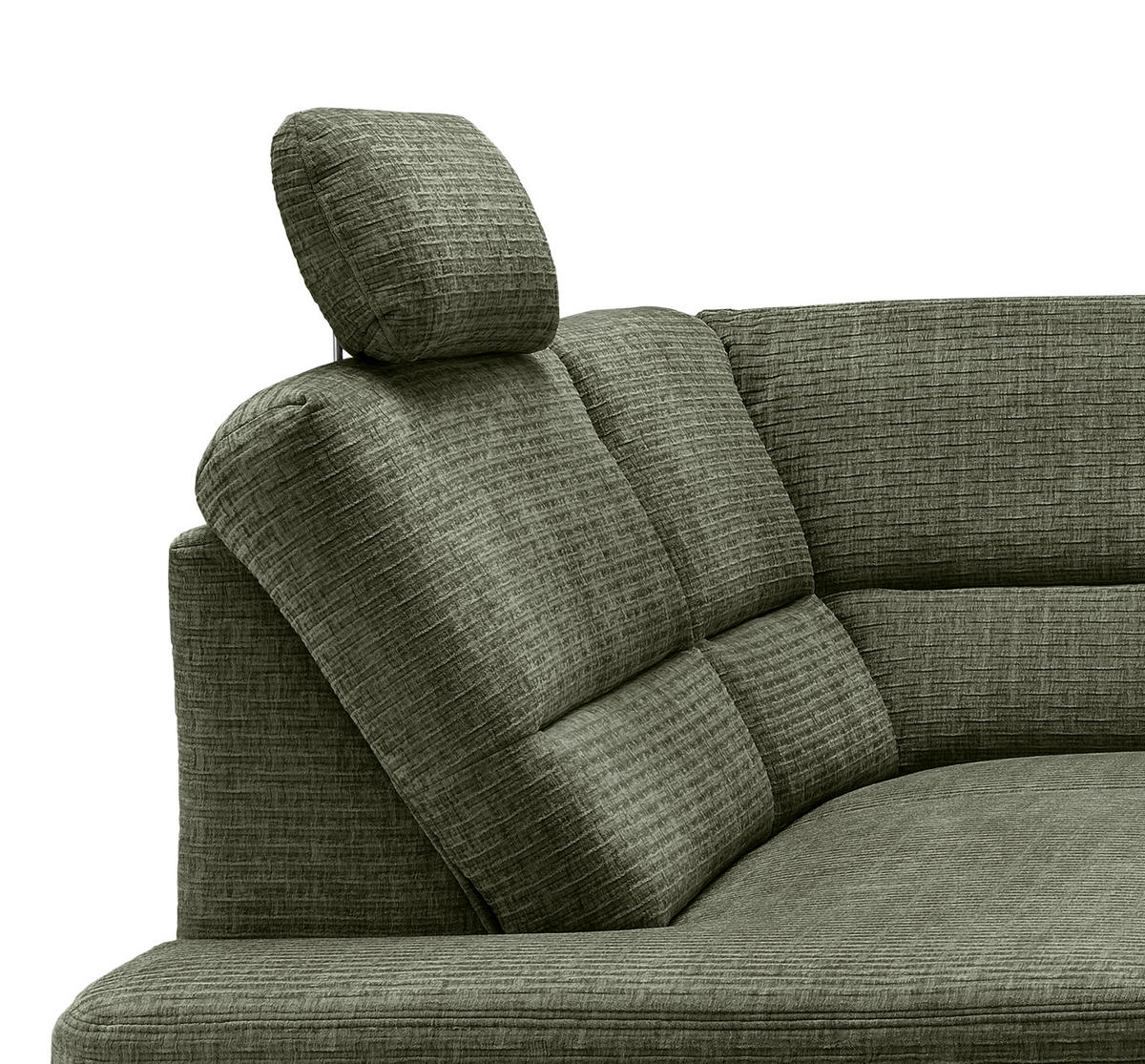 ECKSOFA in Mikrofaser Olivgrün  - Schwarz/Olivgrün, Modern, Holz/Textil (190/266cm) - Livetastic