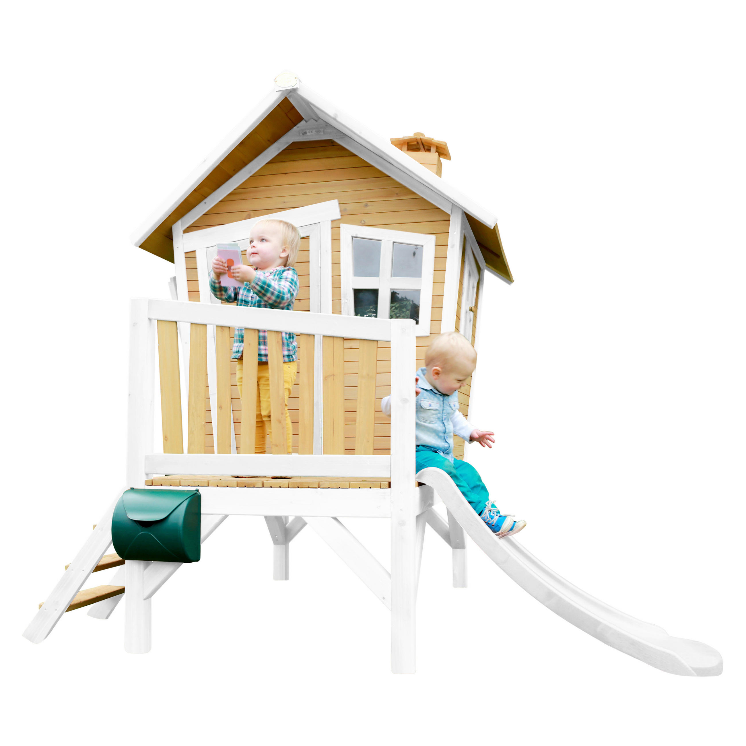 SPIELHAUS ROBIN 264/203/177 cm axi  - Braun/Weiß, Basics, Holz/Kunststoff (264/203/177cm) - Ambia Garden