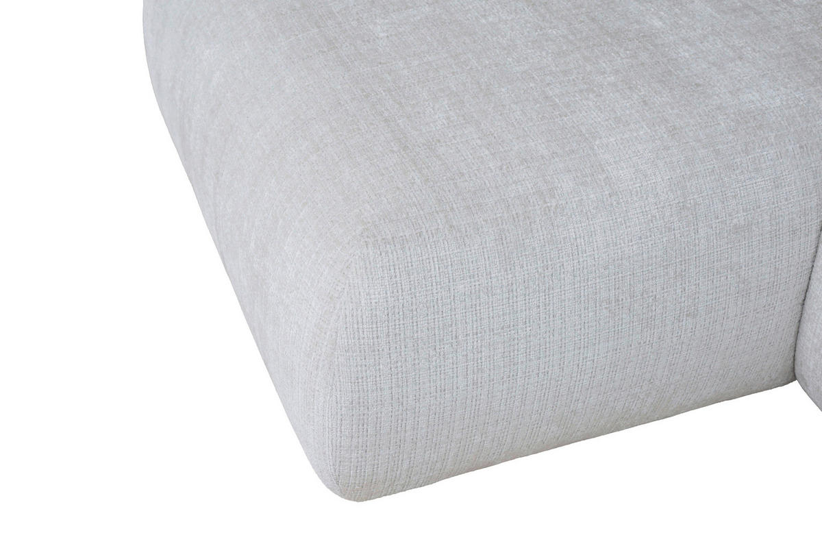 ECKSOFA Creme Chenille Zierkissen, Rückenkissen, Rücken echt  - Creme/Schwarz, MODERN, Kunststoff/Textil (188/276cm) - Milino