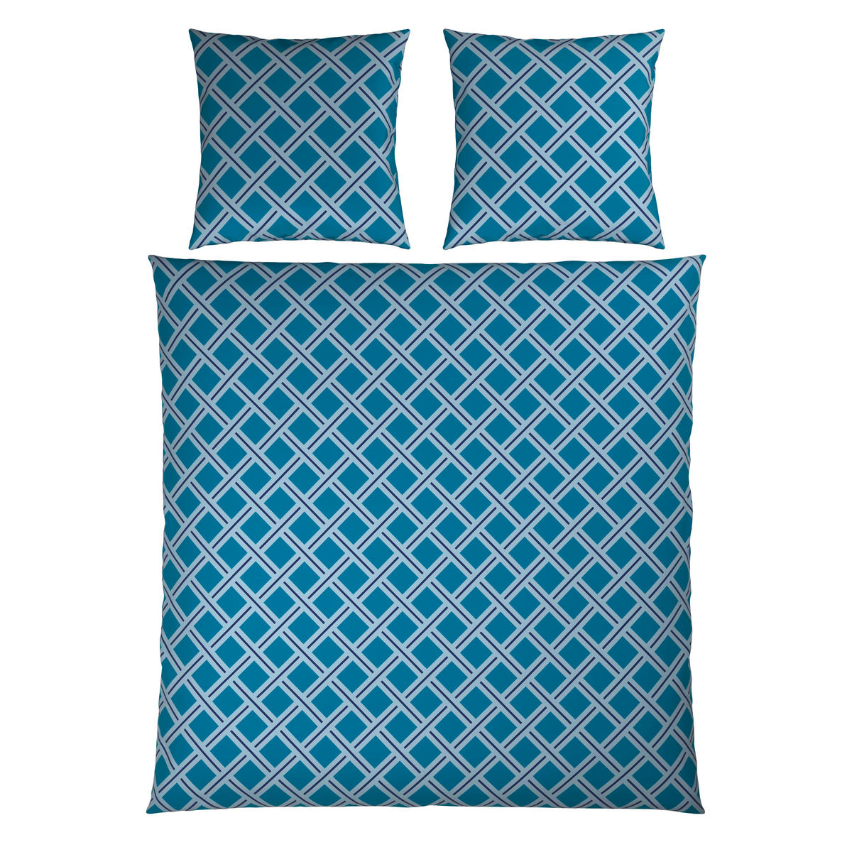 BETTWÄSCHE Satin 200/200 cm  - Türkis/Blau, Textil (200/200cm) - Novel