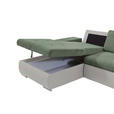 ECKSOFA  in Flachgewebe Weiß, Olivgrün  175/271 cm  - Weiß/Olivgrün, Design, Kunststoff/Textil (175/271cm) - Xora