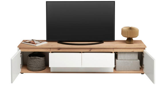 LOWBOARD  in 180/50/42 cm  - Schwarz/Weiß, MODERN, Holzwerkstoff (180/50/42cm) - Carryhome